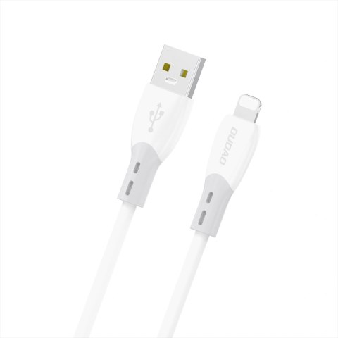 Kabel Dudao L25SL 30 W USB-A - Lightning z miękkim silikonowym oplotem 1 m - biały