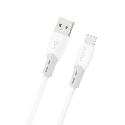 Kabel Dudao L25ST 5 A USB-A - USB-C z miękkim silikonowym oplotem 1 m - biały