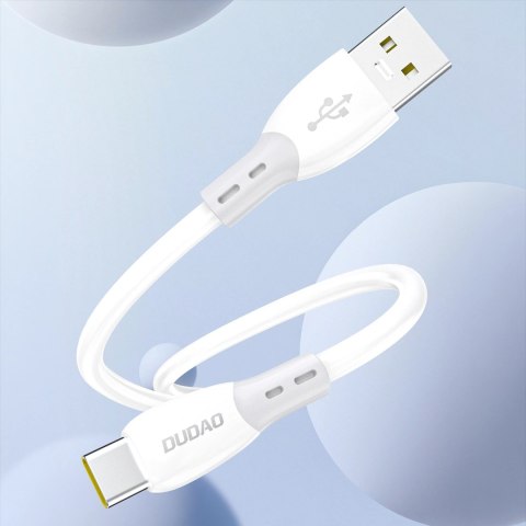 Kabel Dudao L25ST 5 A USB-A - USB-C z miękkim silikonowym oplotem 1 m - biały