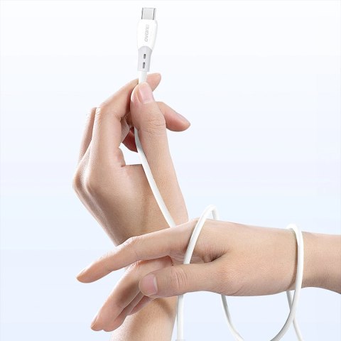 Kabel Dudao L25ST 5 A USB-A - USB-C z miękkim silikonowym oplotem 1 m - biały