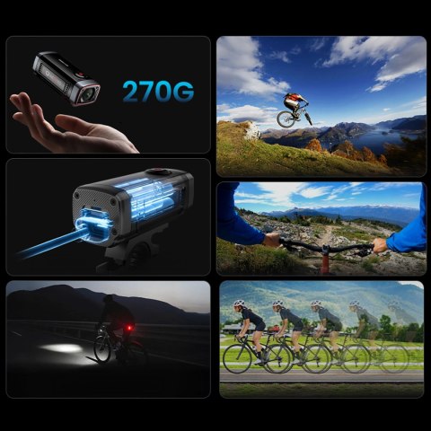 Kamera sportowa AKEEYO 710 Lite wideorejestrator na kierownicę na rower motocykl - czarna