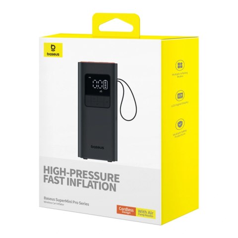 Kompresor Baseus SuperMini Pro akumulatorowy z wyświetlaczem - czarny