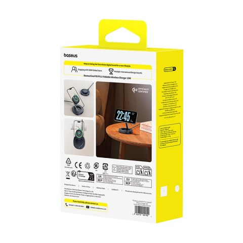 Ładowarka indukcyjna Baseus EnerFill FF11 15W składana z ładowarką sieciową 20W i kablem USB-C 1m - czarna