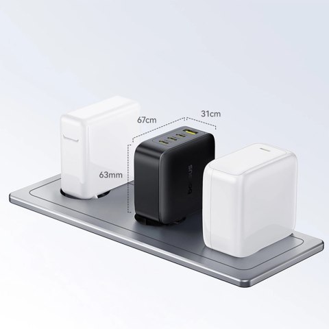 Ładowarka sieciowa Baseus EnerFill FH11 GaN 140W 3xUSB-A + 1xUSB-C - czarna