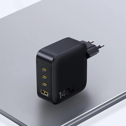 Ładowarka sieciowa Baseus EnerFill FH11 GaN 140W 3xUSB-A + 1xUSB-C - czarna