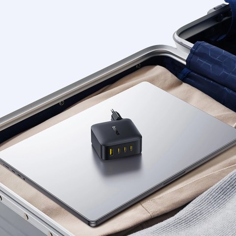 Ładowarka sieciowa Baseus EnerFill FH11 GaN 140W 3xUSB-A + 1xUSB-C - czarna