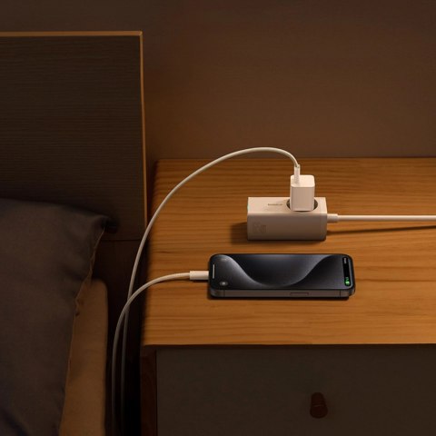 Ładowarka sieciowa Baseus GaN5 USB-C 30W z kablem Baseus Dynamic 3 USB-C 100W 1m - biała