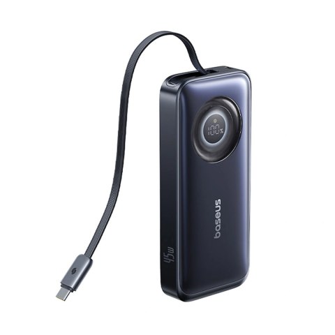 Powerbank Baseus EnerCore CR11 10000mAh 45W ze zwijanym kablem USB-C - czarny