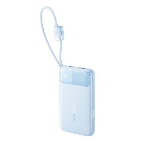Powerbank Baseus EnerFill FC11 10000mAh 22.5W z wyświetlaczem cyfrowym i dwoma wbudowanymi kablami - niebieski