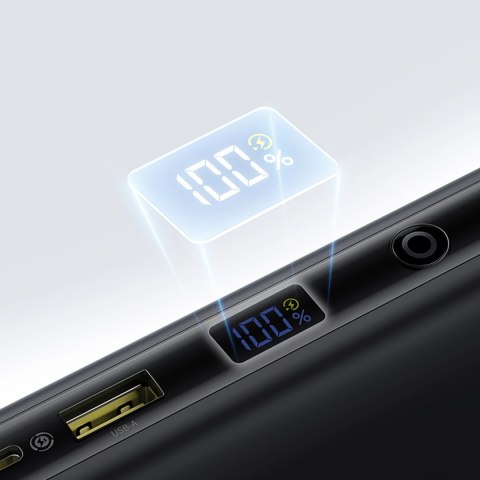 Powerbank Baseus EnerFill FC41 20000mAh 100W z wyświetlaczem cyfrowym i wbudowanym podwójnym kablem USB-C - czarny