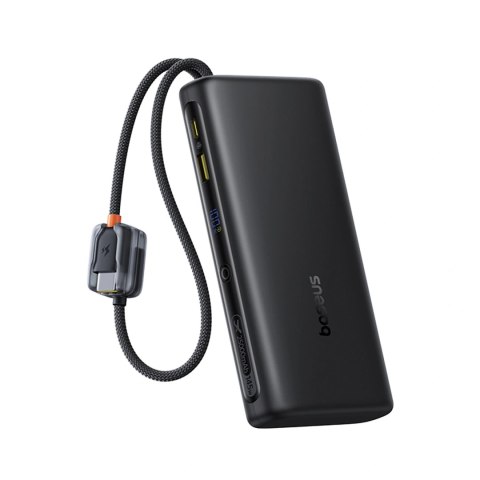 Powerbank Baseus EnerFill FC41 25000mAh 145W z wyświetlaczem cyfrowym i wbudowanym podwójnym kablem USB-C - czarny