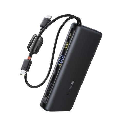 Powerbank Baseus EnerFill FC41 25000mAh 145W z wyświetlaczem cyfrowym i wbudowanym podwójnym kablem USB-C - czarny