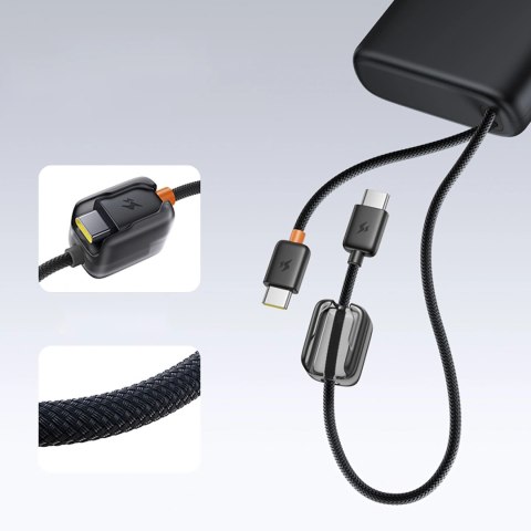 Powerbank Baseus EnerFill FC41 25000mAh 145W z wyświetlaczem cyfrowym i wbudowanym podwójnym kablem USB-C - czarny