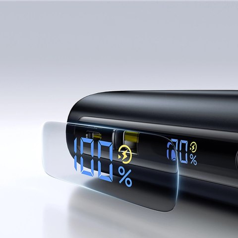 Powerbank Baseus EnerFill FC41 25000mAh 145W z wyświetlaczem cyfrowym i wbudowanym podwójnym kablem USB-C - czarny