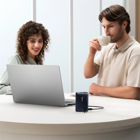 Powerbank Baseus Nomos 10000mAh 30W Qi2 z podstawką kompatybilny z MagSafe z wbudowanym kablem USB-C - czarny