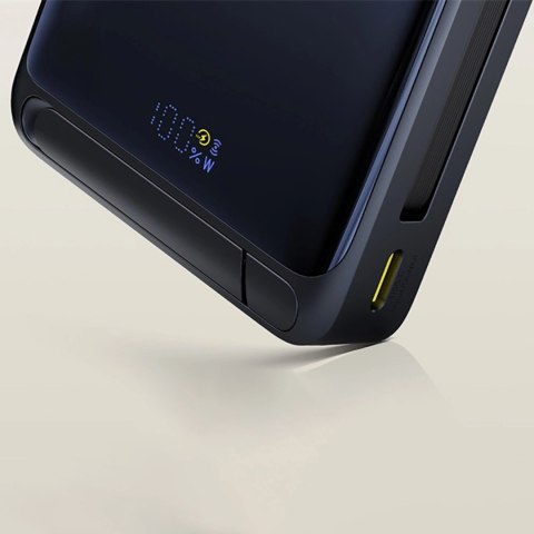 Powerbank Baseus Nomos 10000mAh 30W Qi2 z podstawką kompatybilny z MagSafe z wbudowanym kablem USB-C - czarny