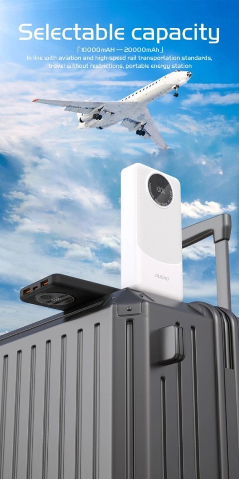 Powerbank Dudao K12Pro 22,5W PD 20000mAh USB-A, USB-C - czarny