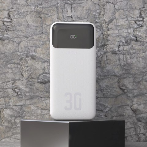 Powerbank Dudao K15Max 30000mAh PD 22.5W z kablami USB-C i Lightning - biały