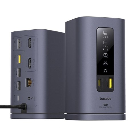 Stacja dokująca Baseus Spacemate hub USB-C 11w1 3xHDMI 4K 60Hz + 2xUSB-A (10Gb/s) + 1xUSB-C (10Gb/s) + RJ45 + 2xUSB-A (480Mb/s) 