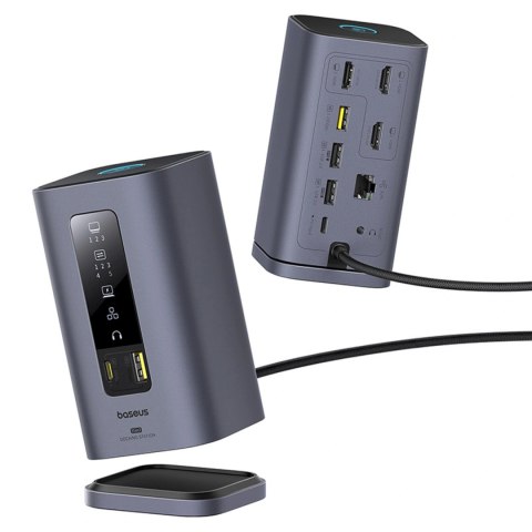 Stacja dokująca Baseus Spacemate hub USB-C 11w1 3xHDMI 4K 60Hz + 2xUSB-A (10Gb/s) + 1xUSB-C (10Gb/s) + RJ45 + 2xUSB-A (480Mb/s) 