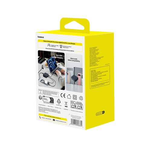 Stacja ładująca Baseus EnerFill FH21 120W 4xUSB-C + 2xUSB-A - czarna