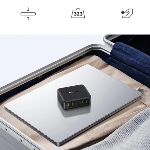 Stacja ładująca Baseus EnerFill FH21 120W 4xUSB-C + 2xUSB-A - czarna