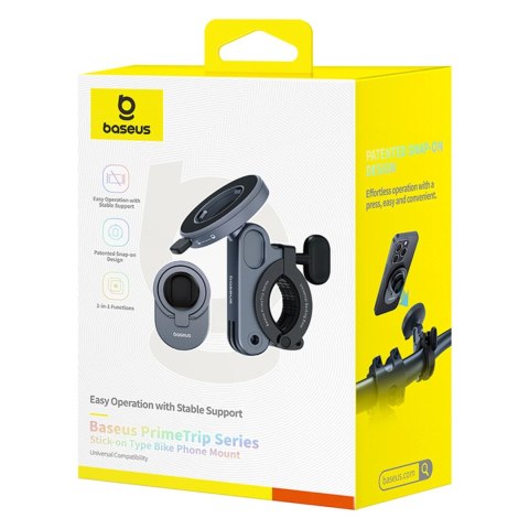 Uchwyt rowerowy Baseus PrimeTrip do smartfonów na kierownicę - czarny