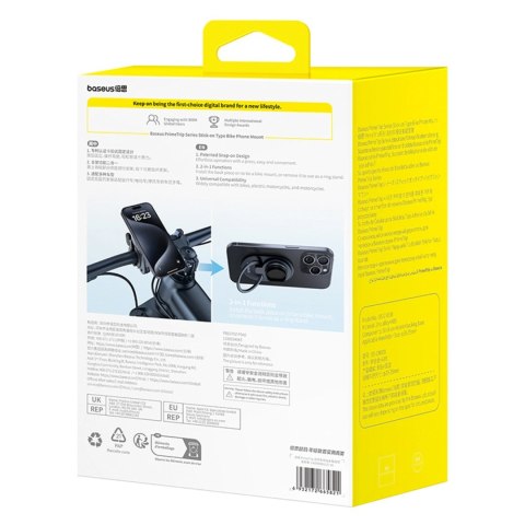 Uchwyt rowerowy Baseus PrimeTrip do smartfonów na kierownicę - czarny
