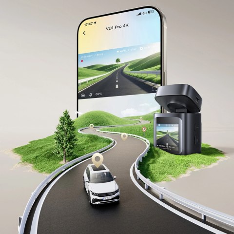 Wideorejestrator Baseus PrimeTrip VD1 Pro kamera samochodowa 4K+1080p z akumulatorem - czarny