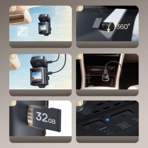 Wideorejestrator Baseus PrimeTrip VD1 Pro kamera samochodowa 4K+1080p z akumulatorem - czarny