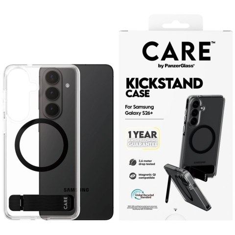 Etui CARE by PanzerGlass Black Kickstand & QI na Samsung Galaxy S26+ - przezroczyste