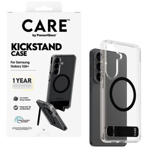 Etui CARE by PanzerGlass Black Kickstand & QI na Samsung Galaxy S26+ - przezroczyste