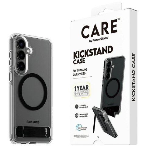 Etui CARE by PanzerGlass Black Kickstand & QI na Samsung Galaxy S26+ - przezroczyste