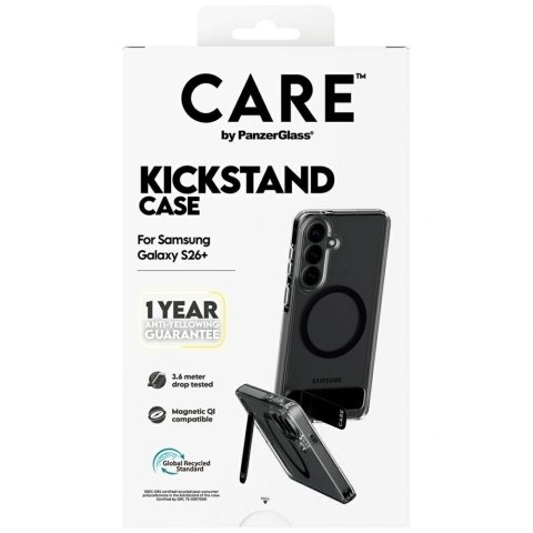 Etui CARE by PanzerGlass Black Kickstand & QI na Samsung Galaxy S26+ - przezroczyste