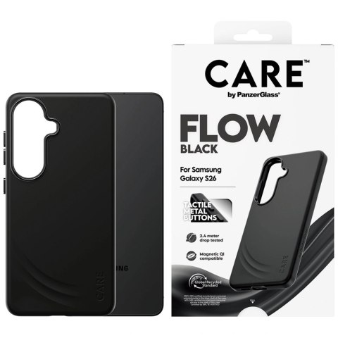 Etui CARE by PanzerGlass Flow Black QI na Samsung Galaxy S26 - czarne