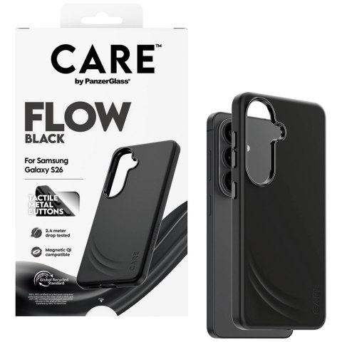 Etui CARE by PanzerGlass Flow Black QI na Samsung Galaxy S26 - czarne