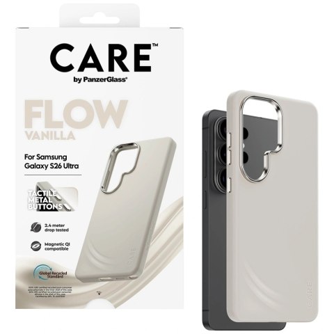 Etui CARE by PanzerGlass Flow Vanilla Qi na Samsung Galaxy S26 - beżowe