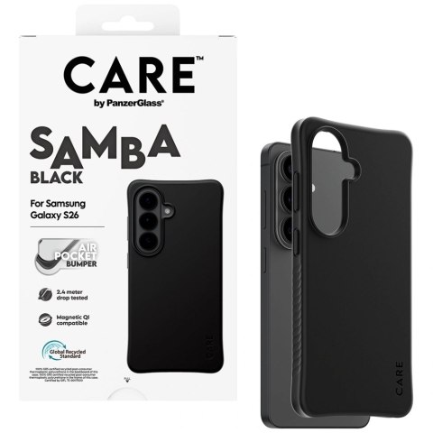 Etui CARE by PanzerGlass Samba Black Qi na Samsung Galaxy S26 - czarne