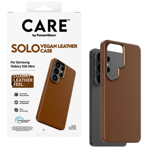 Etui CARE by PanzerGlass Solo Qi na Samsung Galaxy S26 Ultra - brązowe