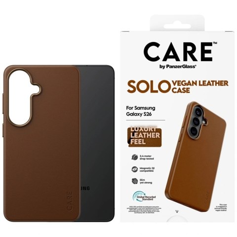 Etui CARE by PanzerGlass Solo na Samsung Galaxy S26 - brązowe