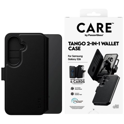 Etui CARE by PanzerGlass Tango 2w1 Wallet na Samsung Galaxy S26 - czarne