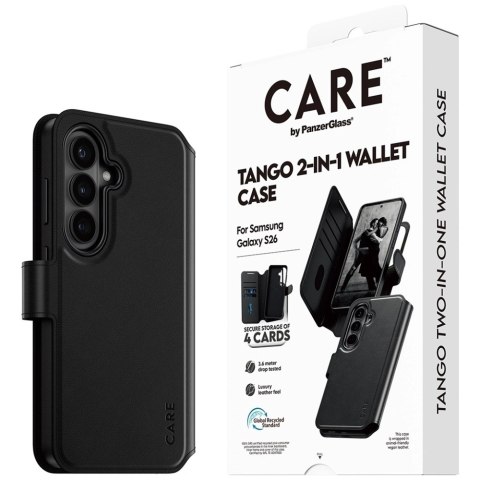 Etui CARE by PanzerGlass Tango 2w1 Wallet na Samsung Galaxy S26 - czarne