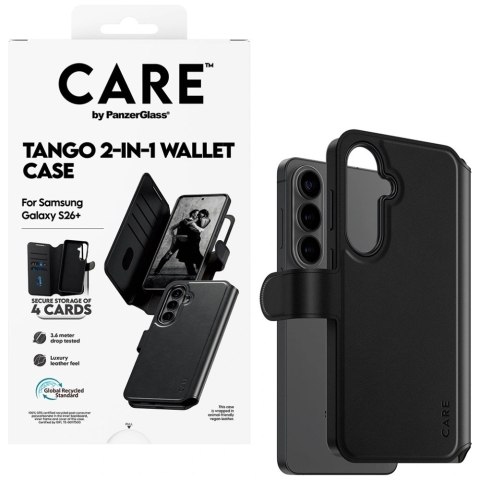 Etui CARE by PanzerGlass Tango 2w1 Wallet na Samsung Galaxy S26+ - czarne