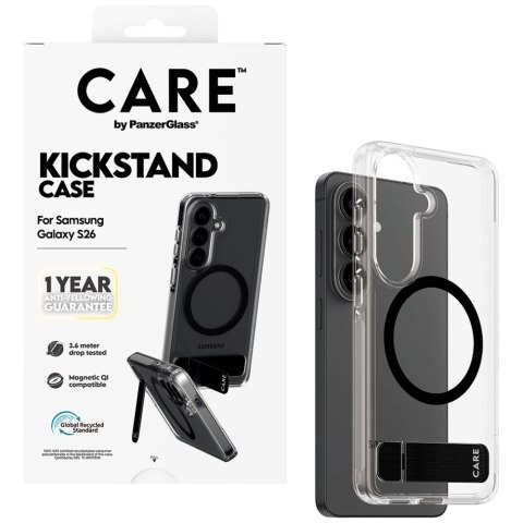 Etui CARE by PanzerGlass Urban Explorer Transparent w. Black Qi na Samsung Galaxy S26 - przezroczyste