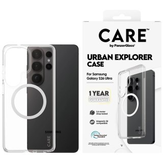 Etui CARE by PanzerGlass Urban Explorer Transparent w. White Qi na Samsung Galaxy S26 Ultra - przezroczyste