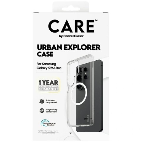 Etui CARE by PanzerGlass Urban Explorer Transparent w. White Qi na Samsung Galaxy S26 Ultra - przezroczyste