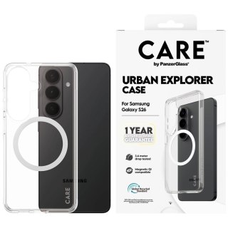 Etui CARE by PanzerGlass Urban Explorer Transparent w. White Qi na Samsung Galaxy S26 - przezroczyste