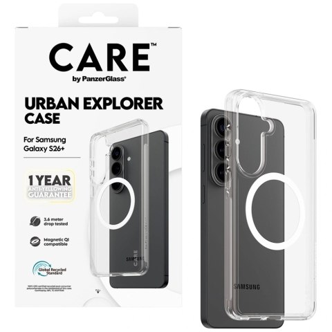 Etui CARE by PanzerGlass Urban Explorer Transparent w. White Qi na Samsung Galaxy S26+ - przezroczyste