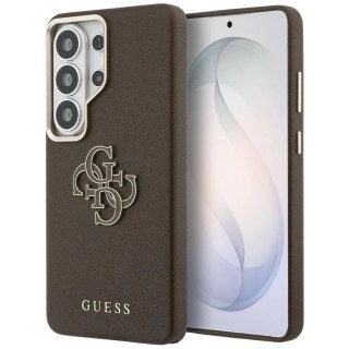 Etui Guess Grained Big 4G Metal Logo na Samsung Galaxy S26 Ultra - brązowe