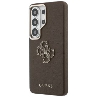 Etui Guess Grained Big 4G Metal Logo na Samsung Galaxy S26 Ultra - brązowe